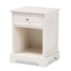Baxton Studio Chase Transitional White Finished 1-Drawer Wood Nightstand 163-9025